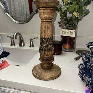 wooden candle holders for pillar candles 13.5 “ Tall